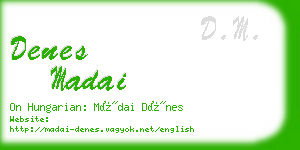 denes madai business card